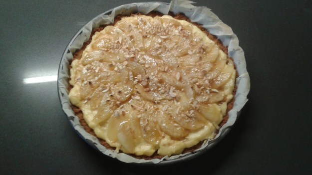 tarta de peras y nueces